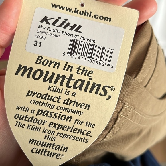 NWT Men’s Kuhl 8” Radikl Shorts Dark Khaki Size 31 - Picture 6 of 8